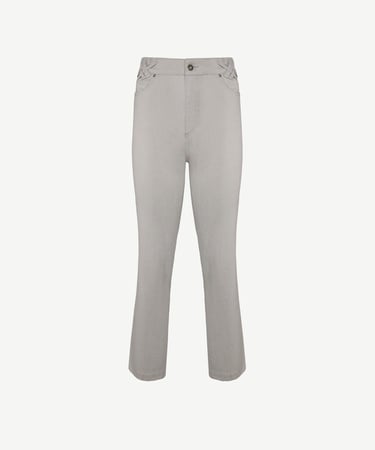  YARGICI Düz Kesim Köprü Detaylı Denim Pantolon