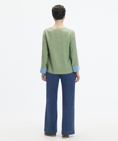  YARGICI Geniş Paca Denim Pantolon