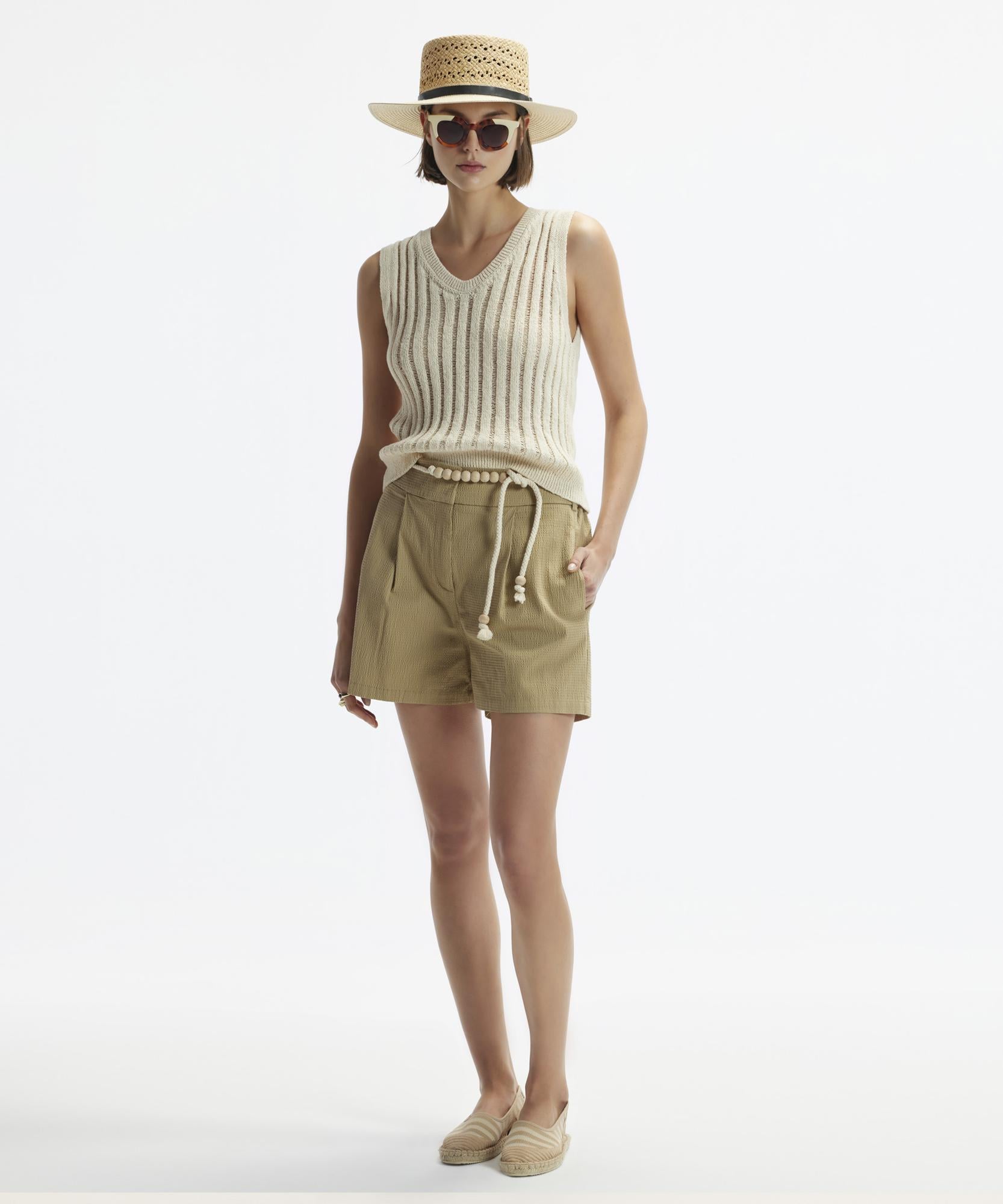  YARGICI Yan Cepli Kemerli Şort