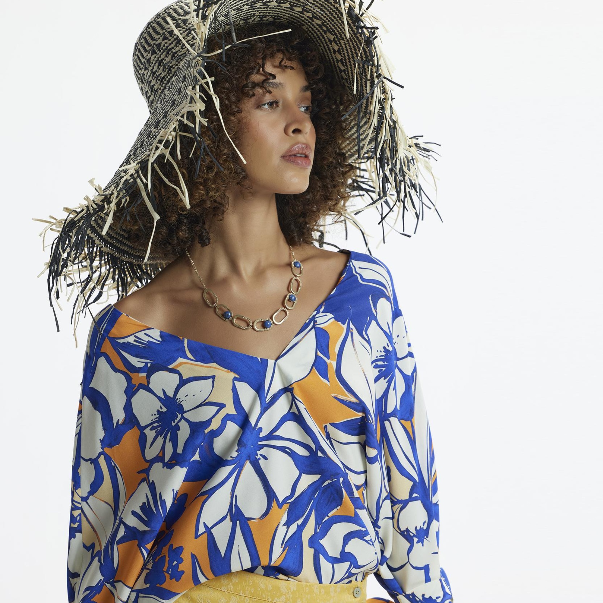 YARGICI V Yakalı Manşeti Bağlamalı Bluz