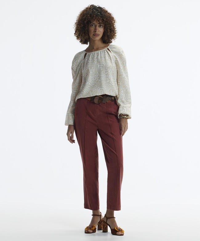  YARGICI Uzun Kollu Bisiklet Yaka Grogren Detaylı Bluz