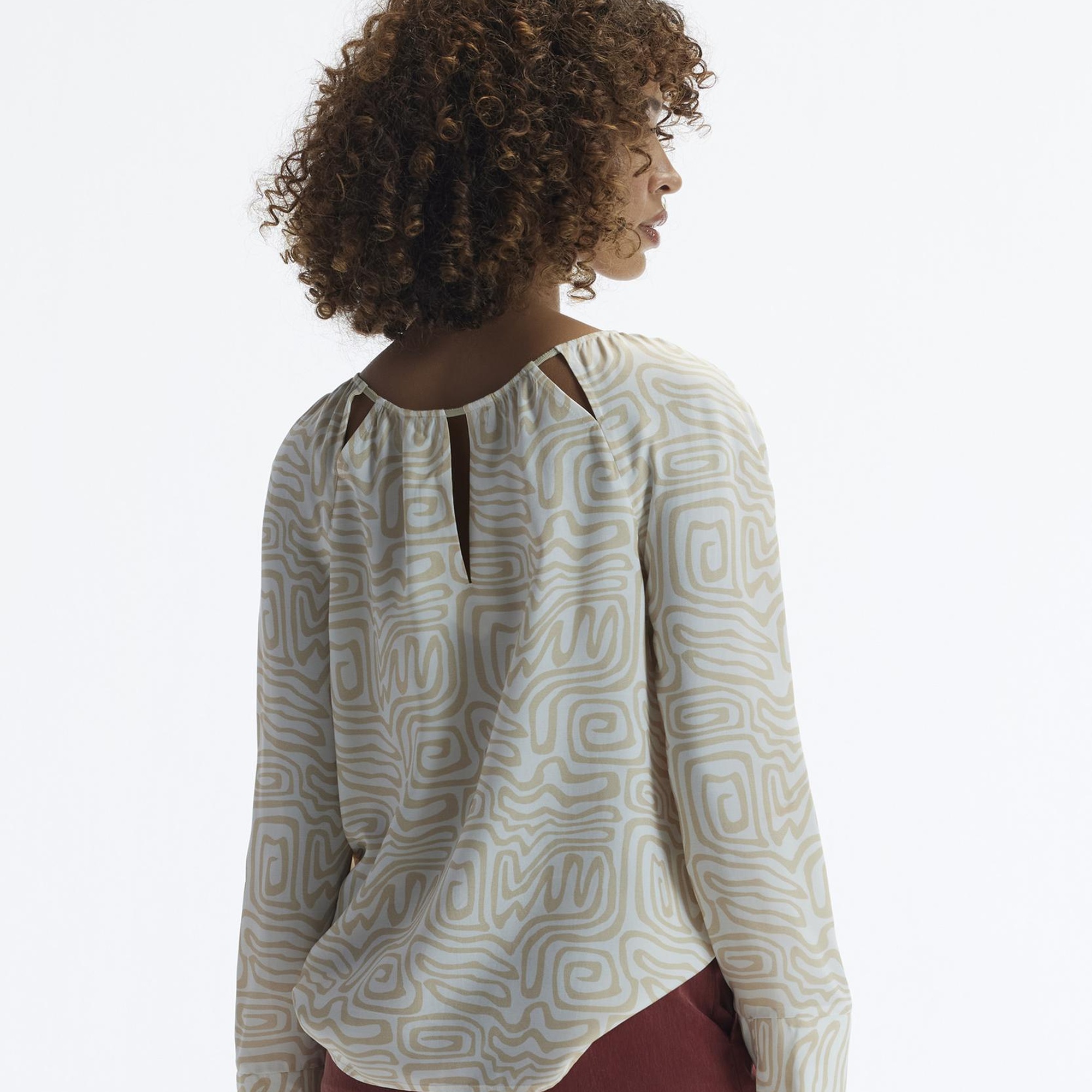 YARGICI Uzun Kollu Bisiklet Yaka Grogren Detaylı Bluz