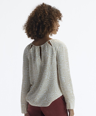  YARGICI Uzun Kollu Bisiklet Yaka Grogren Detaylı Bluz