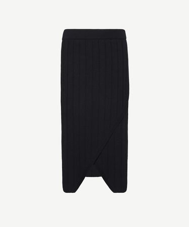  YARGICI Yırtmaçlı Dizaltı Triko Etek