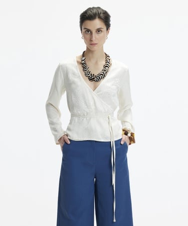  YARGICI Kruvaze Bağlamalı V Yaka Bluz