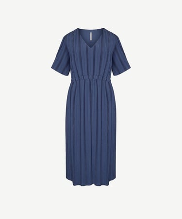  YARGICI V Yaka Kısa Kollu Midi Boy  Elbise