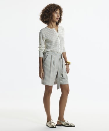  YARGICI Beli Lastikli Bağlamalı Şort