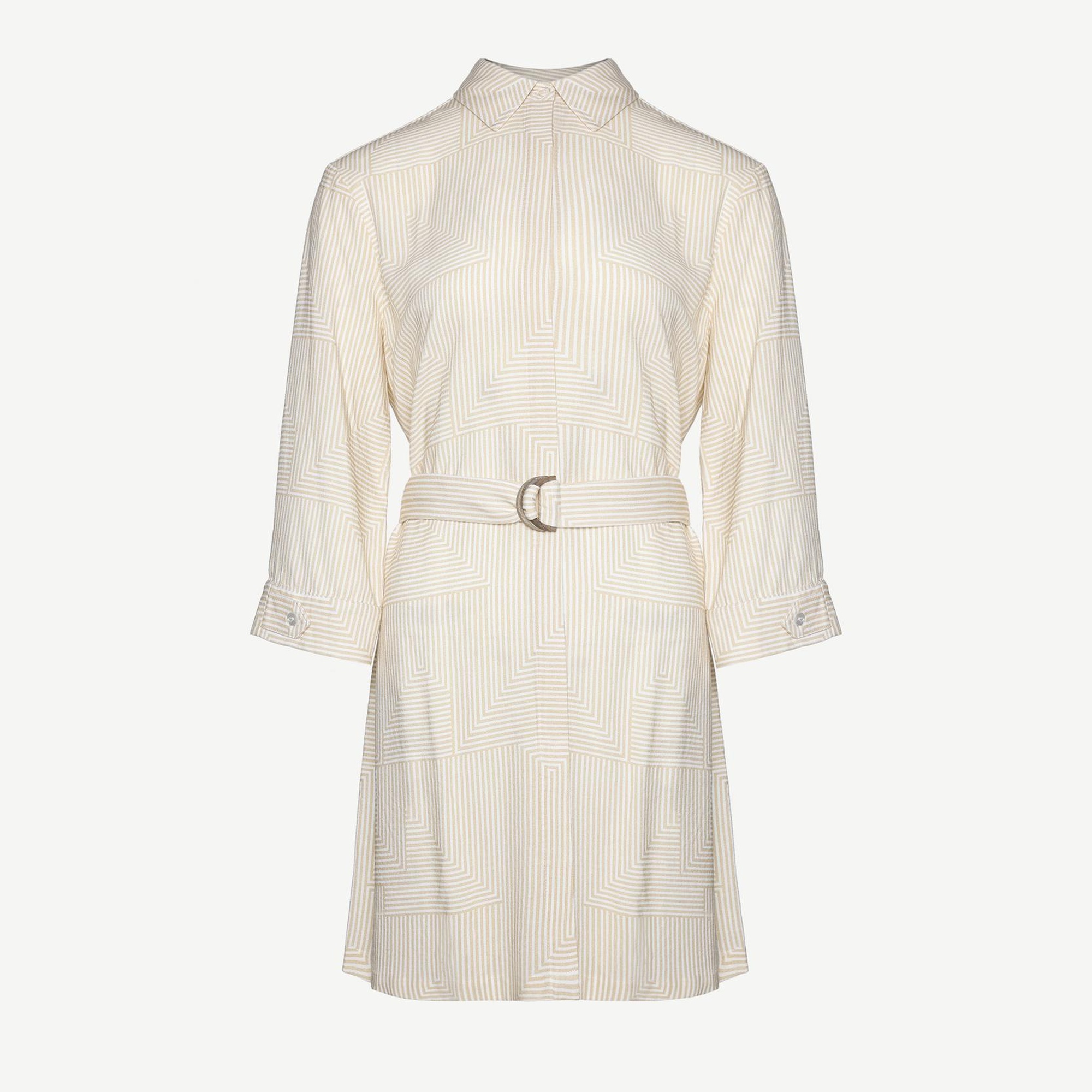 YARGICI Uzun Kollu Kemerli Kısa Gömlek Elbise