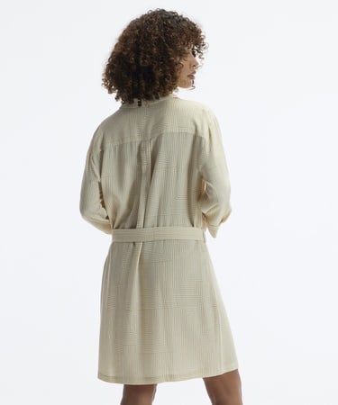  YARGICI Uzun Kollu Kemerli Kısa Gömlek Elbise