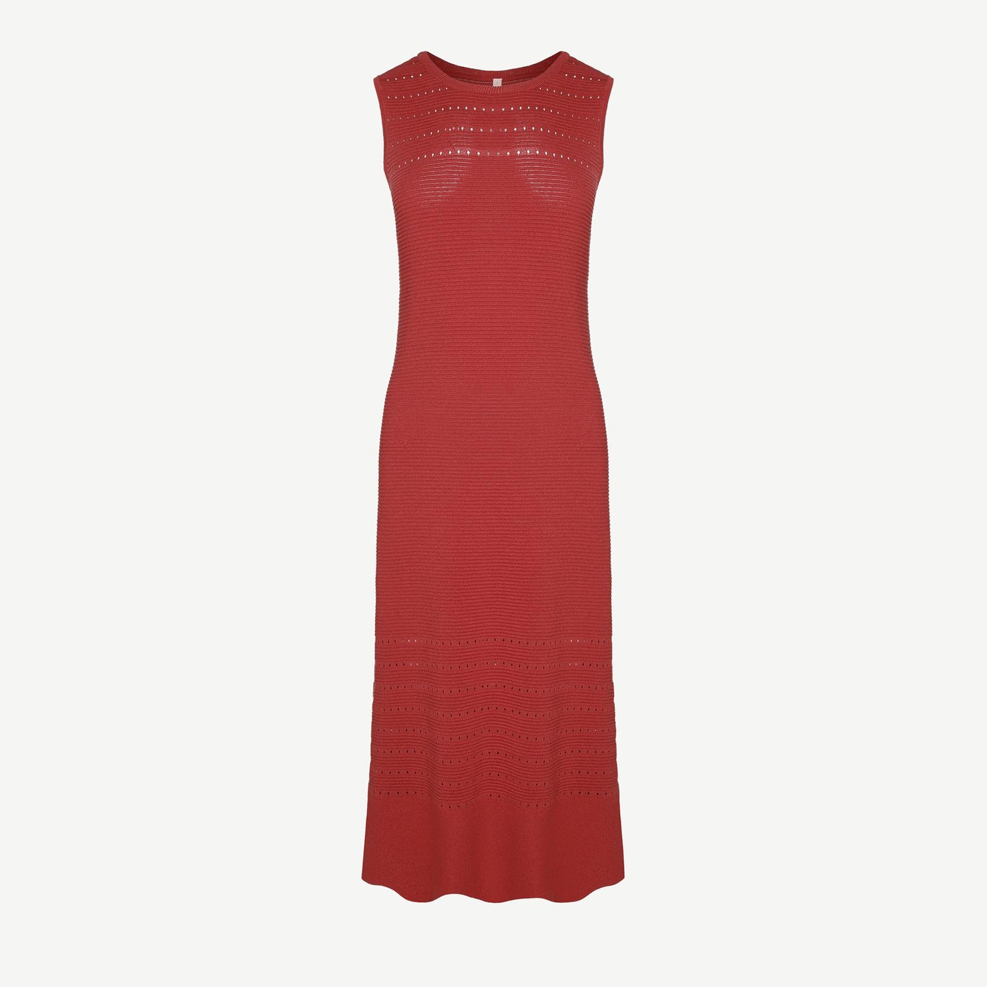 YARGICI V Yaka Dizaltı Triko Elbise