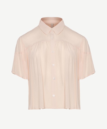  YARGICI Fırfırlı Kısa Kollu Gömlek