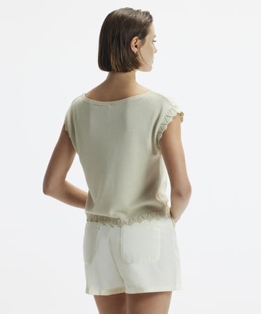  YARGICI Cep Detaylı Denim Bermuda