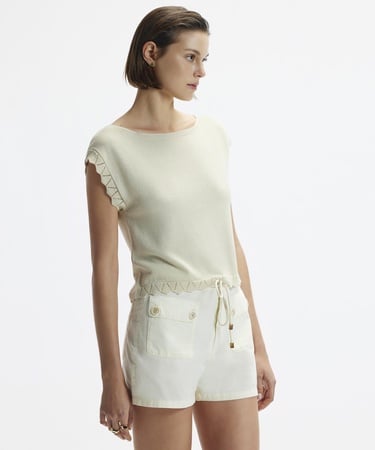  YARGICI Cep Detaylı Denim Bermuda