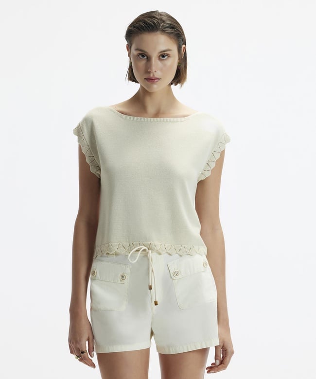  YARGICI Cep Detaylı Denim Bermuda