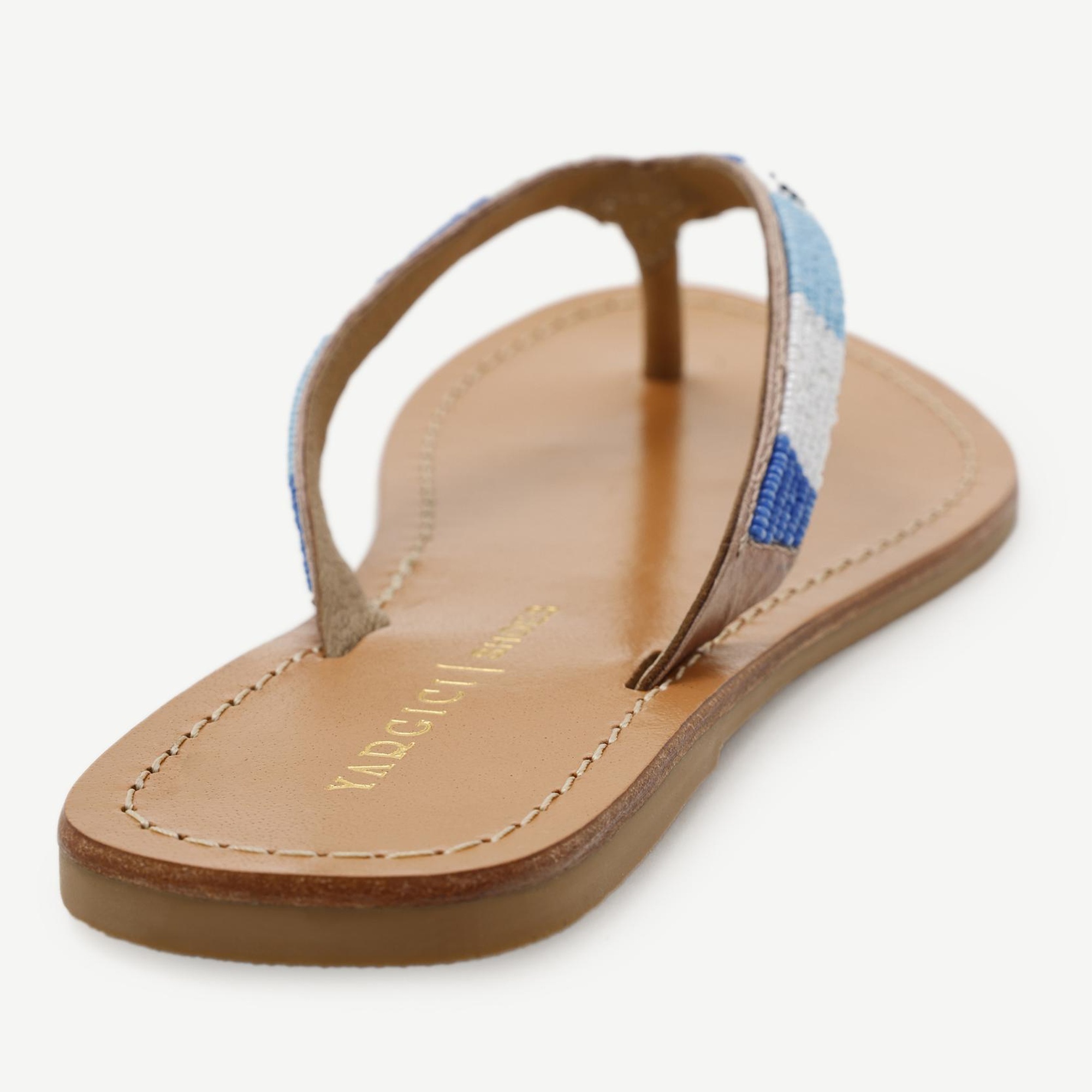 YARGICI Boncuk İşlemeli Parmak Arası Deri Terlik