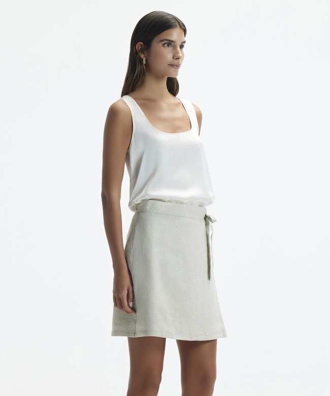  YARGICI Kruvaze Kapama Düz Kesim  Kısa Etek