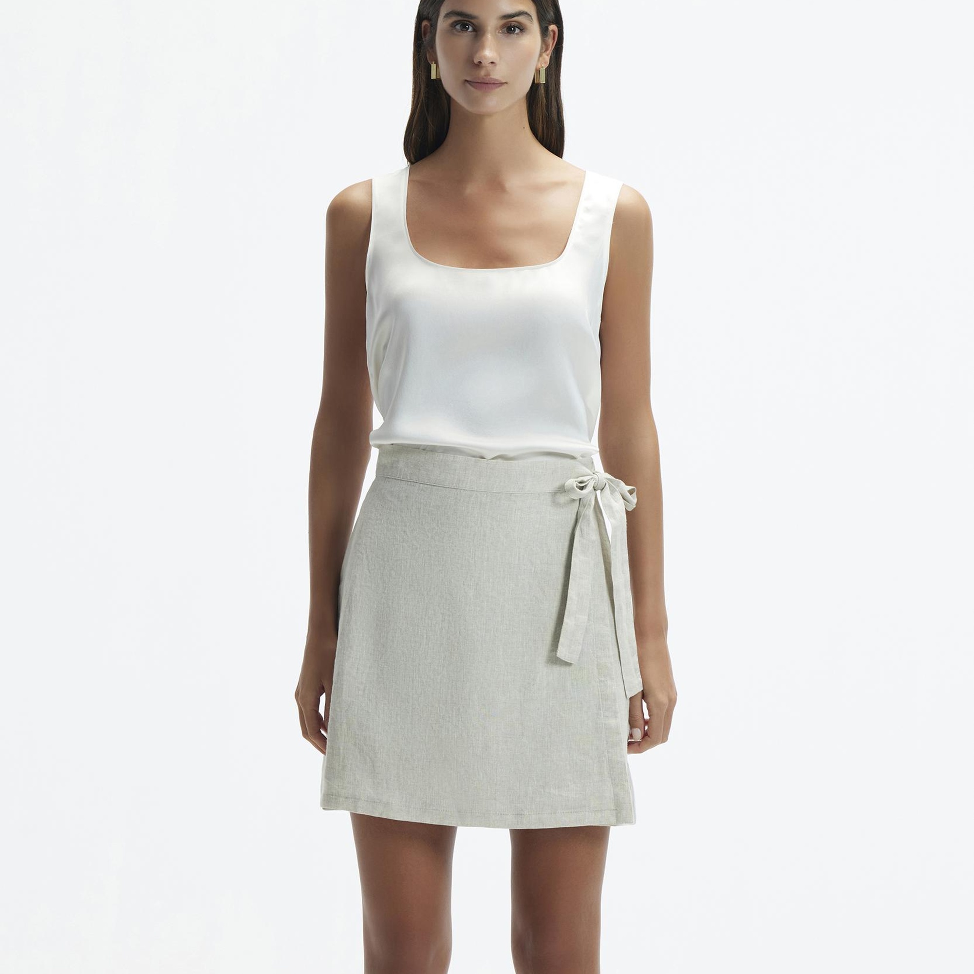 YARGICI Kruvaze Kapama Düz Kesim  Kısa Etek