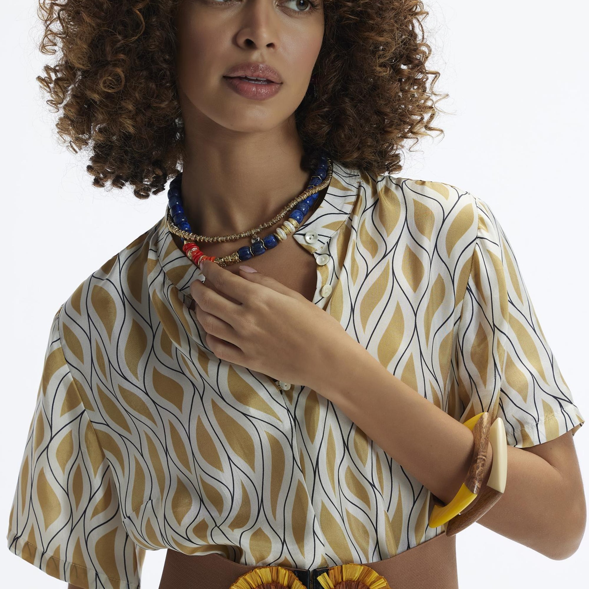 YARGICI Kısa Kollu Düğmeli Midi Boy Elbise