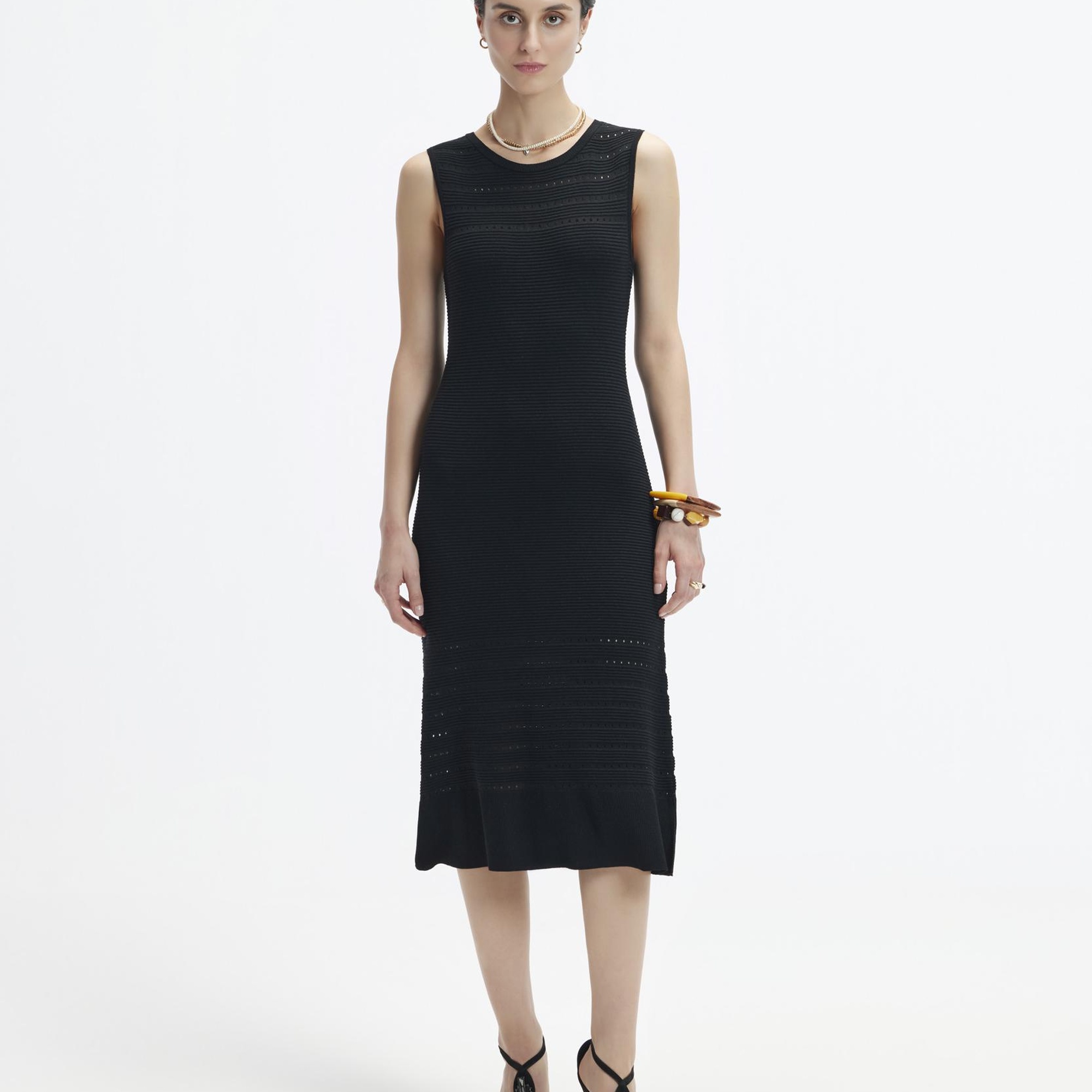 YARGICI V Yaka Dizaltı Triko Elbise