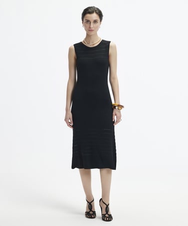  YARGICI V Yaka Dizaltı Triko Elbise