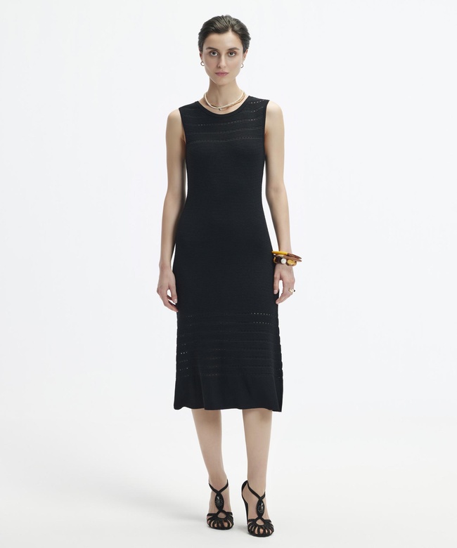  YARGICI V Yaka Dizaltı Triko Elbise