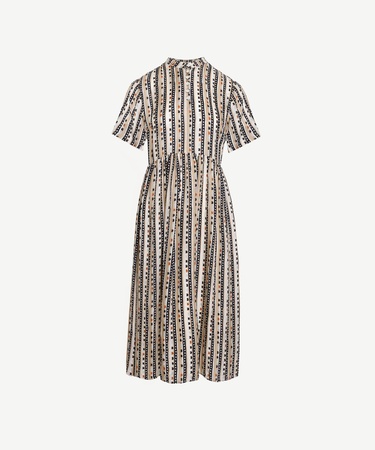  YARGICI Kısa Kollu Düğmeli Midi Boy Elbise