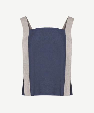  YARGICI Kontrast Askılı Kare Yaka Bluz