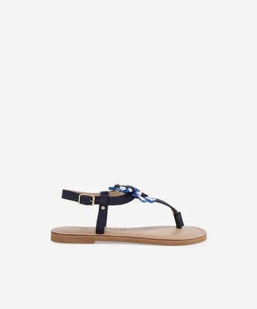  YARGICI Rafya Detaylı Deri Sandalet