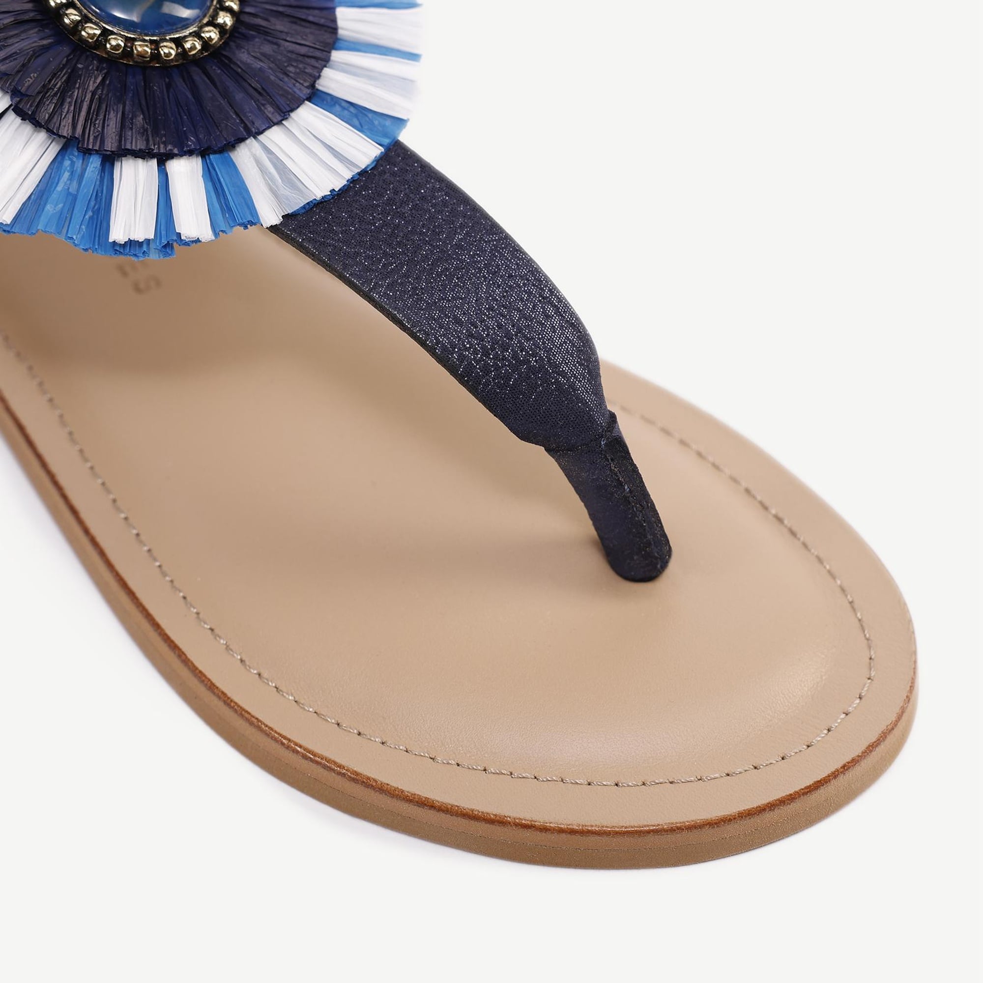 YARGICI Rafya Detaylı Deri Sandalet