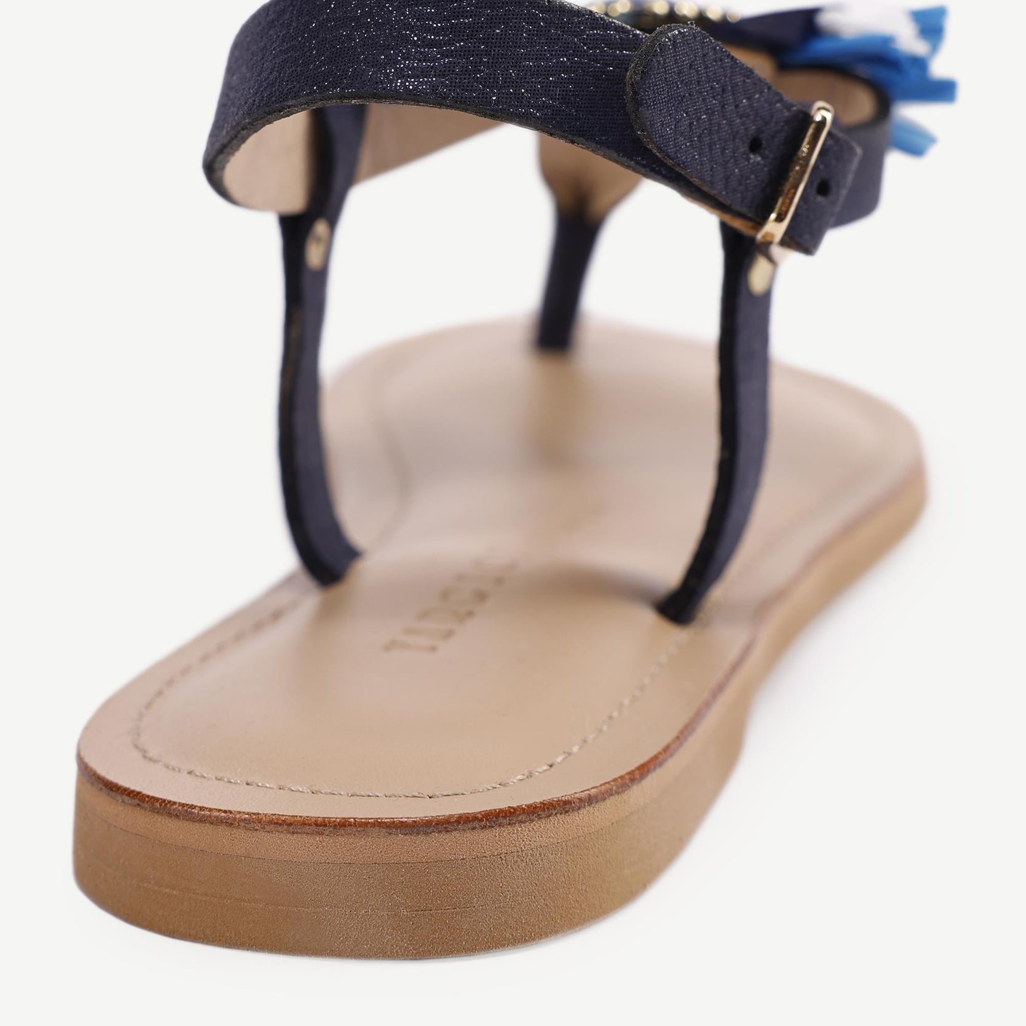 YARGICI Rafya Detaylı Deri Sandalet