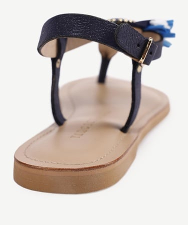  YARGICI Rafya Detaylı Deri Sandalet