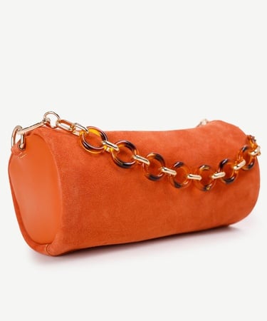  YARGICI Zincir Detaylı Deri Silindir Çanta