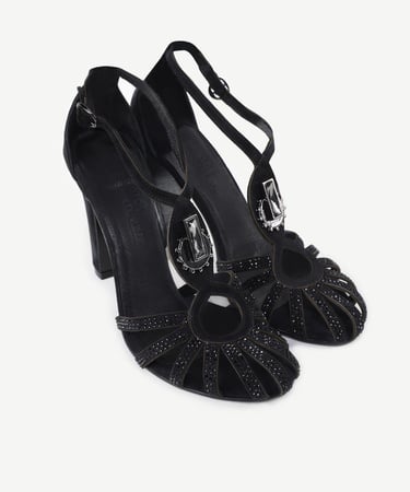  YARGICI Aksesuar Detaylı Deri Topuklu Ayakkabı