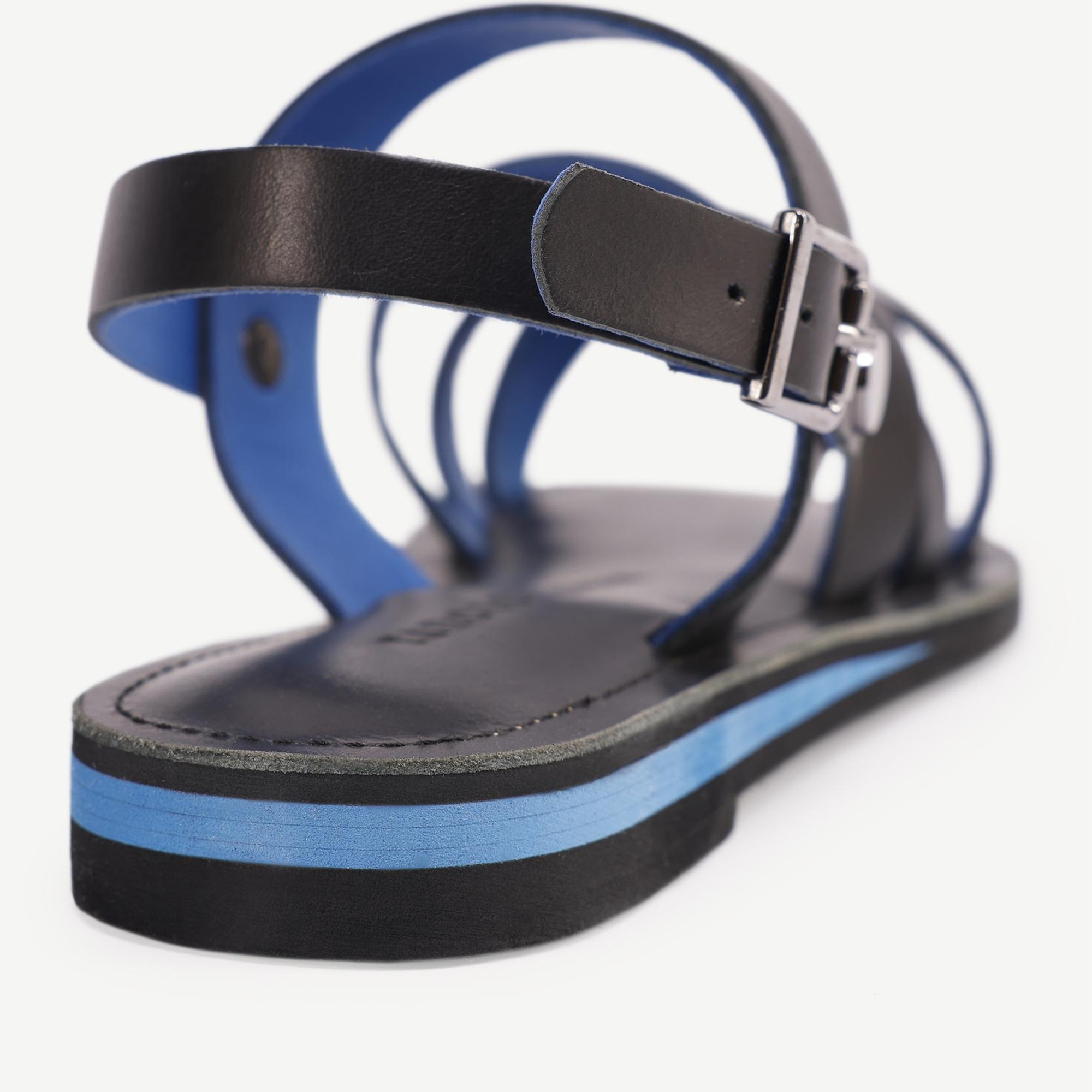 YARGICI Renkli Astarlı Deri Sandalet