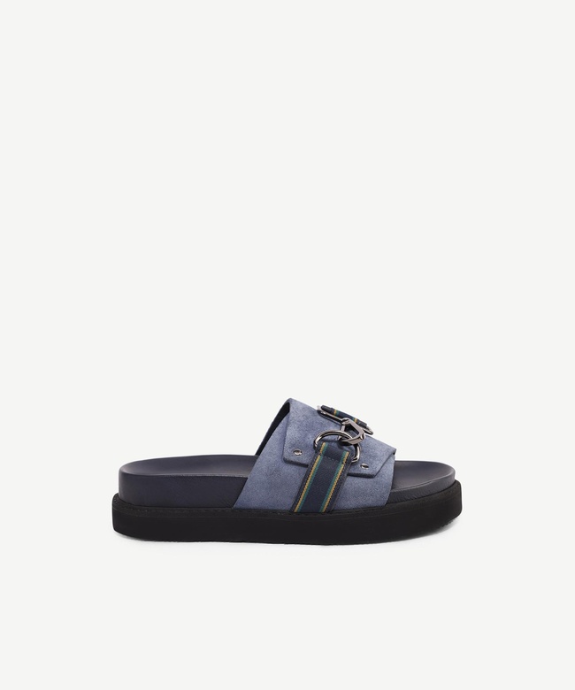  YARGICI Aksesuar Detaylı Yumuşak Deri Terlik