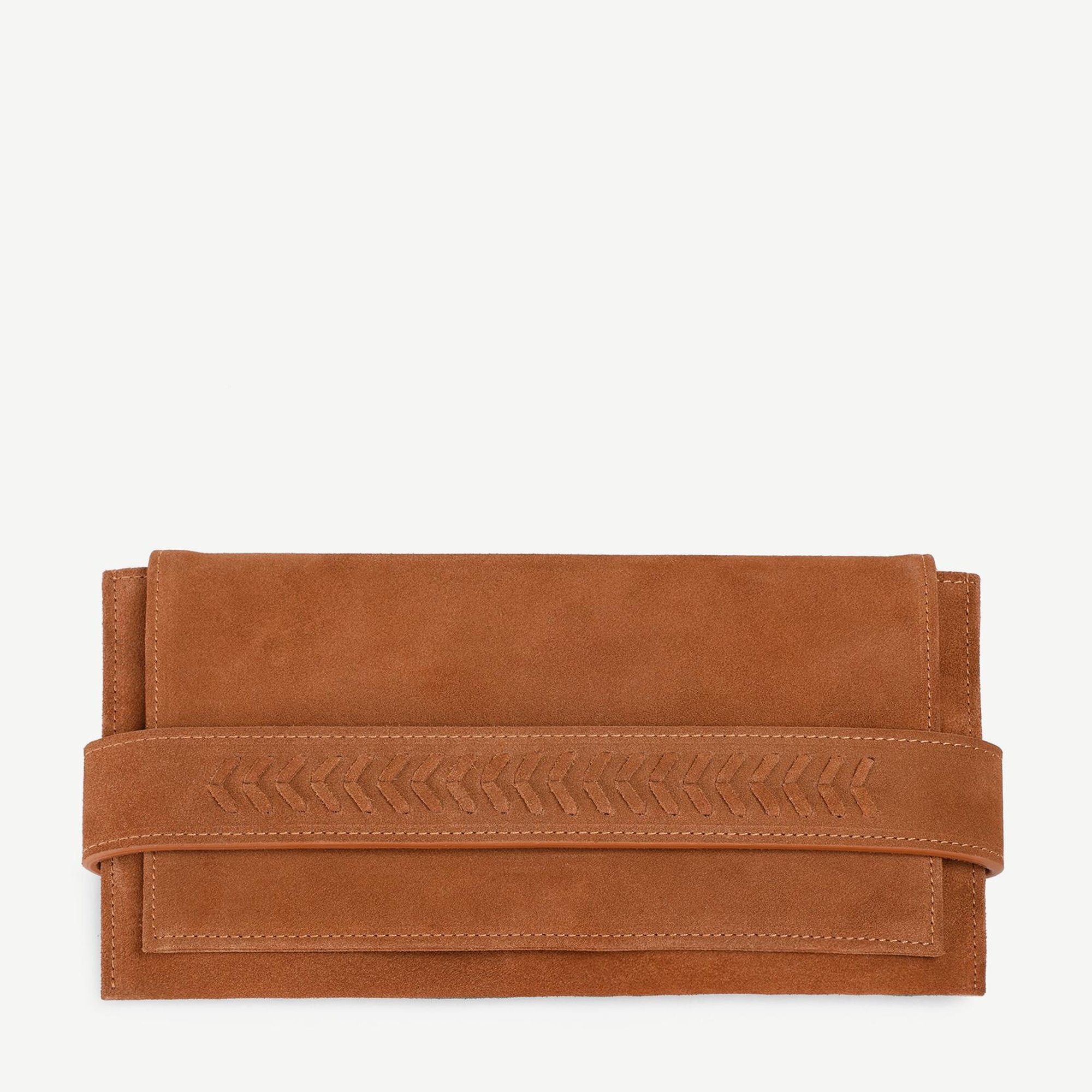 YARGICI Deri Süet Örgü Deyatlı Clucth