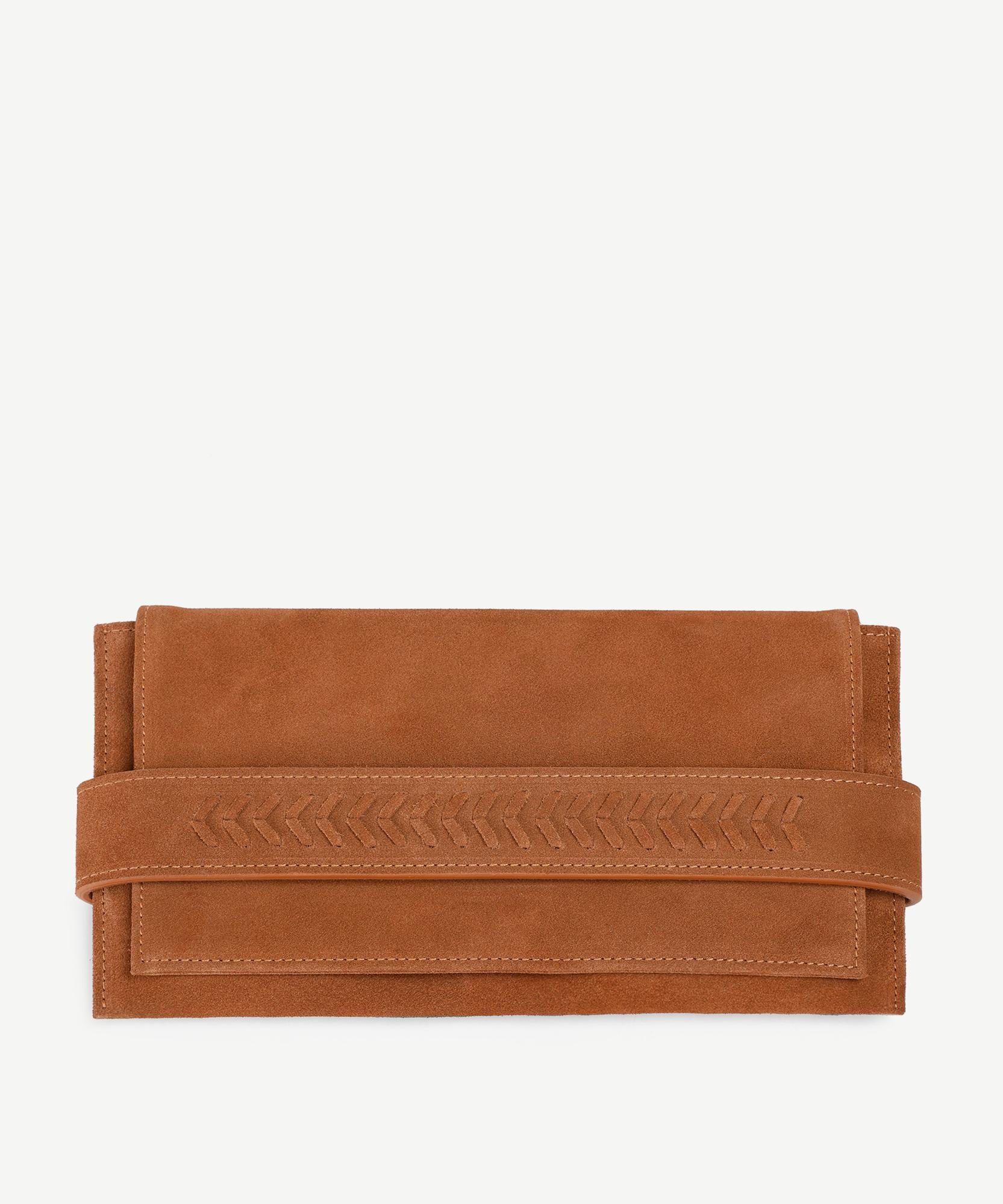  YARGICI Deri Süet Örgü Deyatlı Clucth