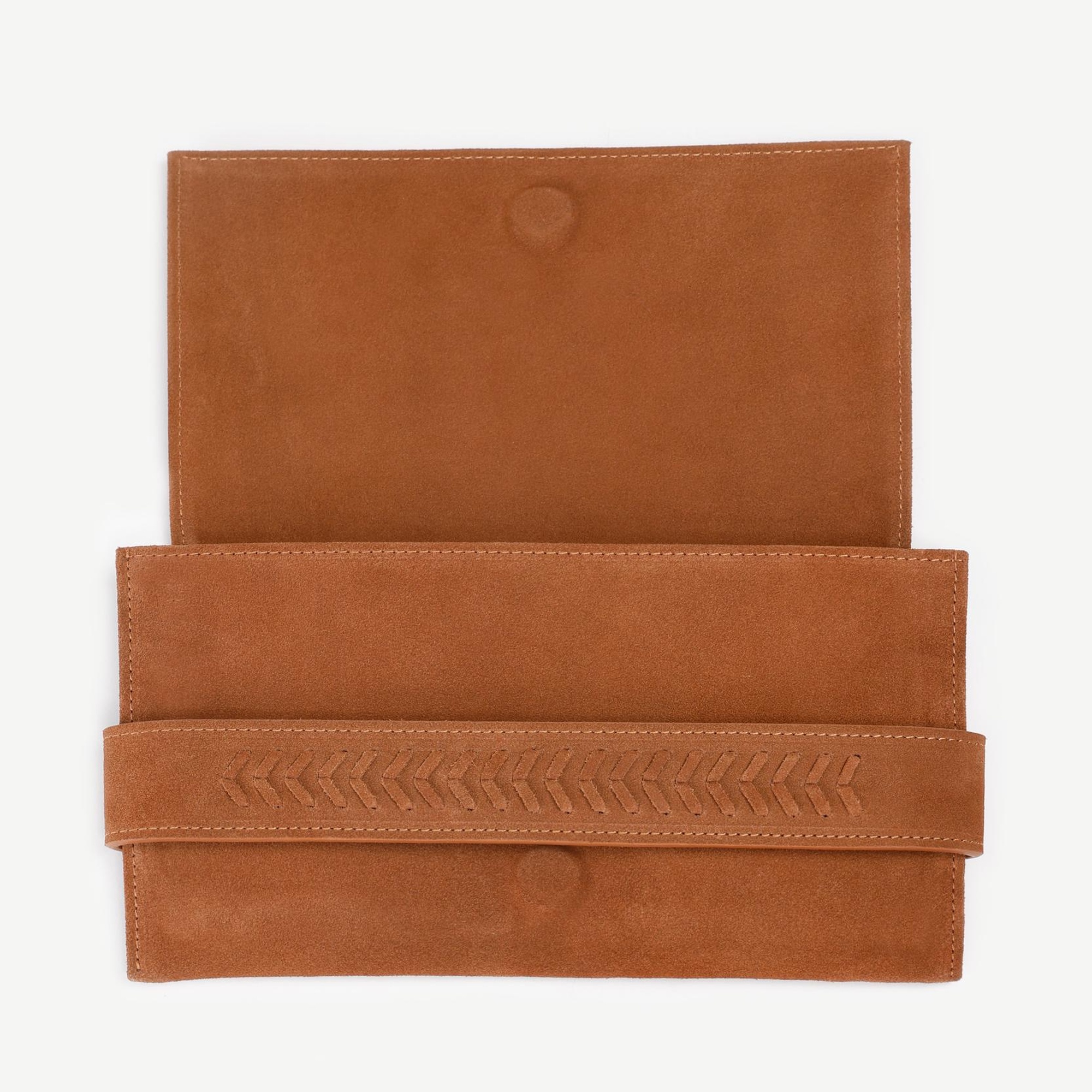 YARGICI Deri Süet Örgü Deyatlı Clucth