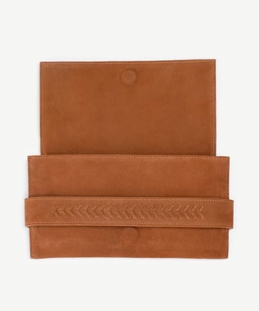  YARGICI Deri Süet Örgü Deyatlı Clucth