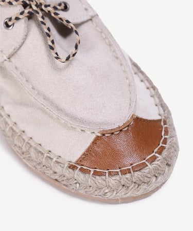  YARGICI Bağ Detaylı Maskülen Deri Espadril