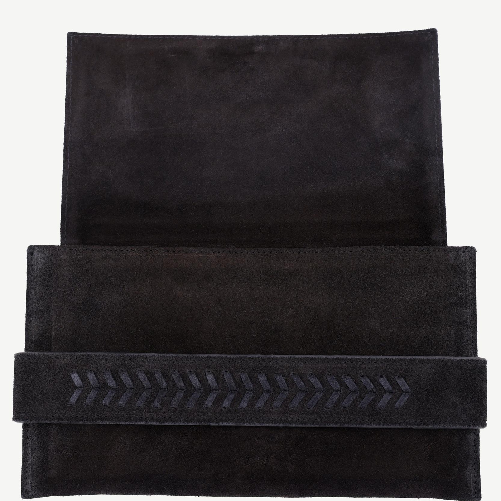 YARGICI Deri Süet Örgü Deyatlı Clucth