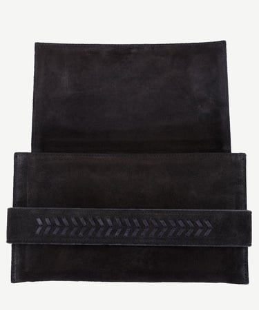  YARGICI Deri Süet Örgü Deyatlı Clucth