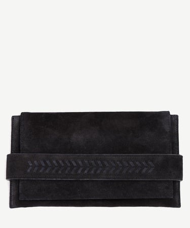  YARGICI Deri Süet Örgü Deyatlı Clucth