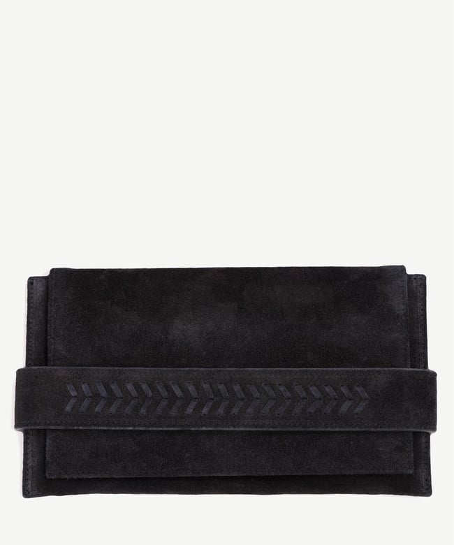  YARGICI Deri Süet Örgü Deyatlı Clucth