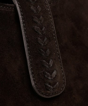  YARGICI Örgü Detaylı Baget Deri  Çanta