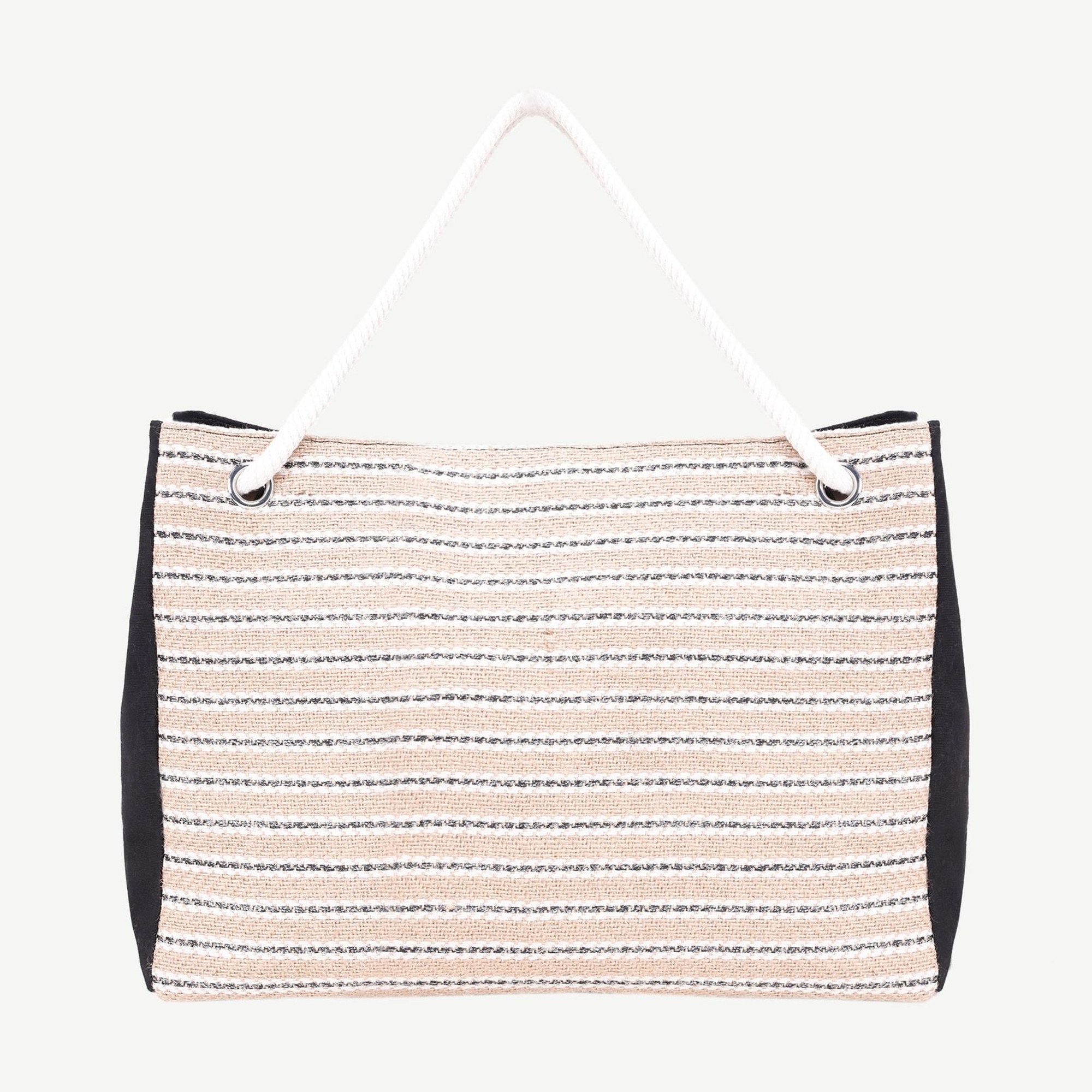 YARGICI Halat Saplı Çizgili Plaj Çantası