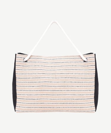  YARGICI Halat Saplı Çizgili Plaj Çantası