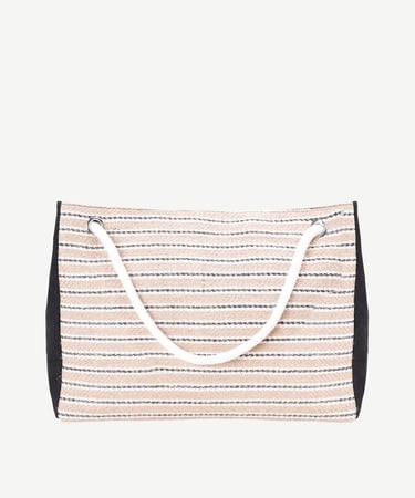  YARGICI Halat Saplı Çizgili Plaj Çantası