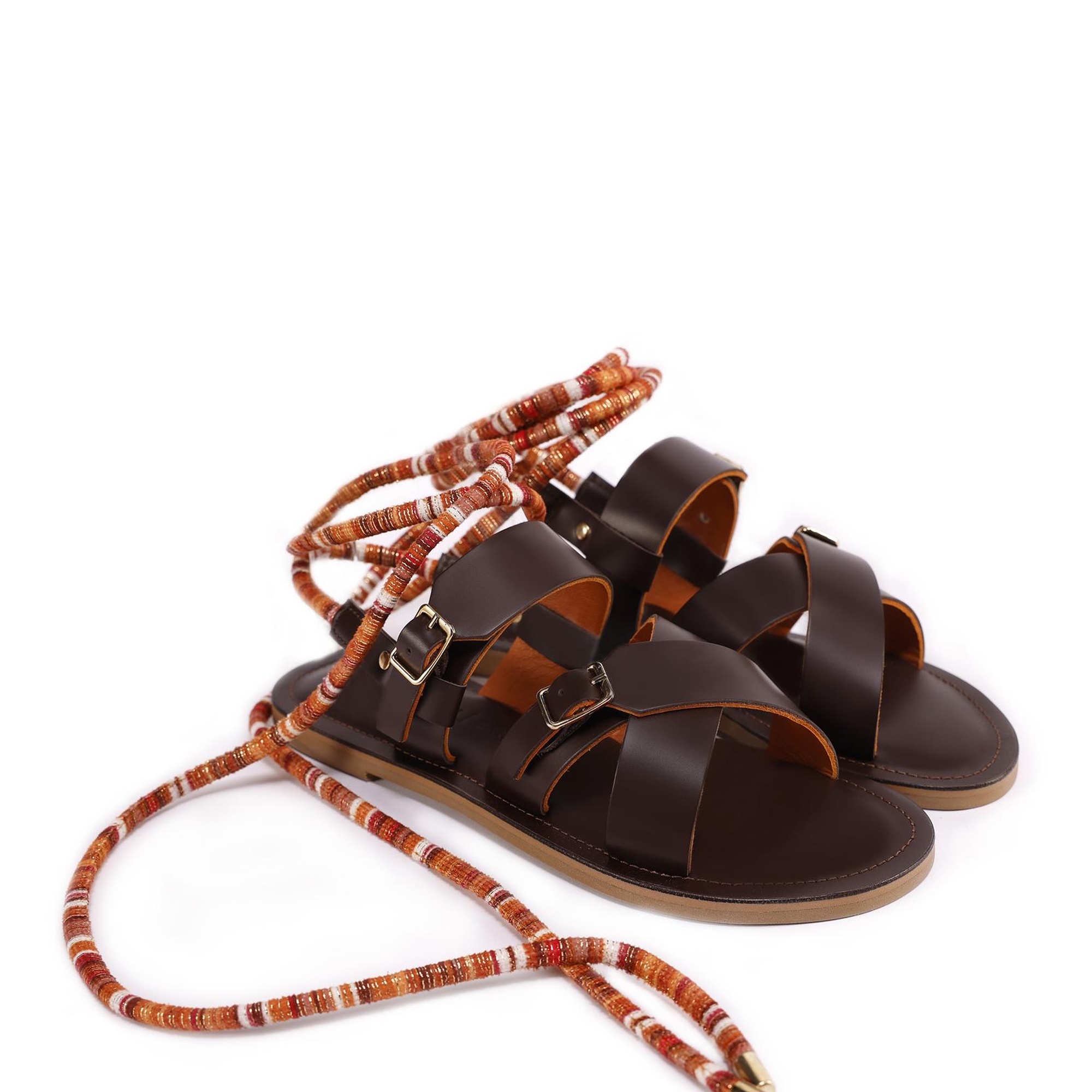 YARGICI Arkadan Bağlı Deri Sandalet