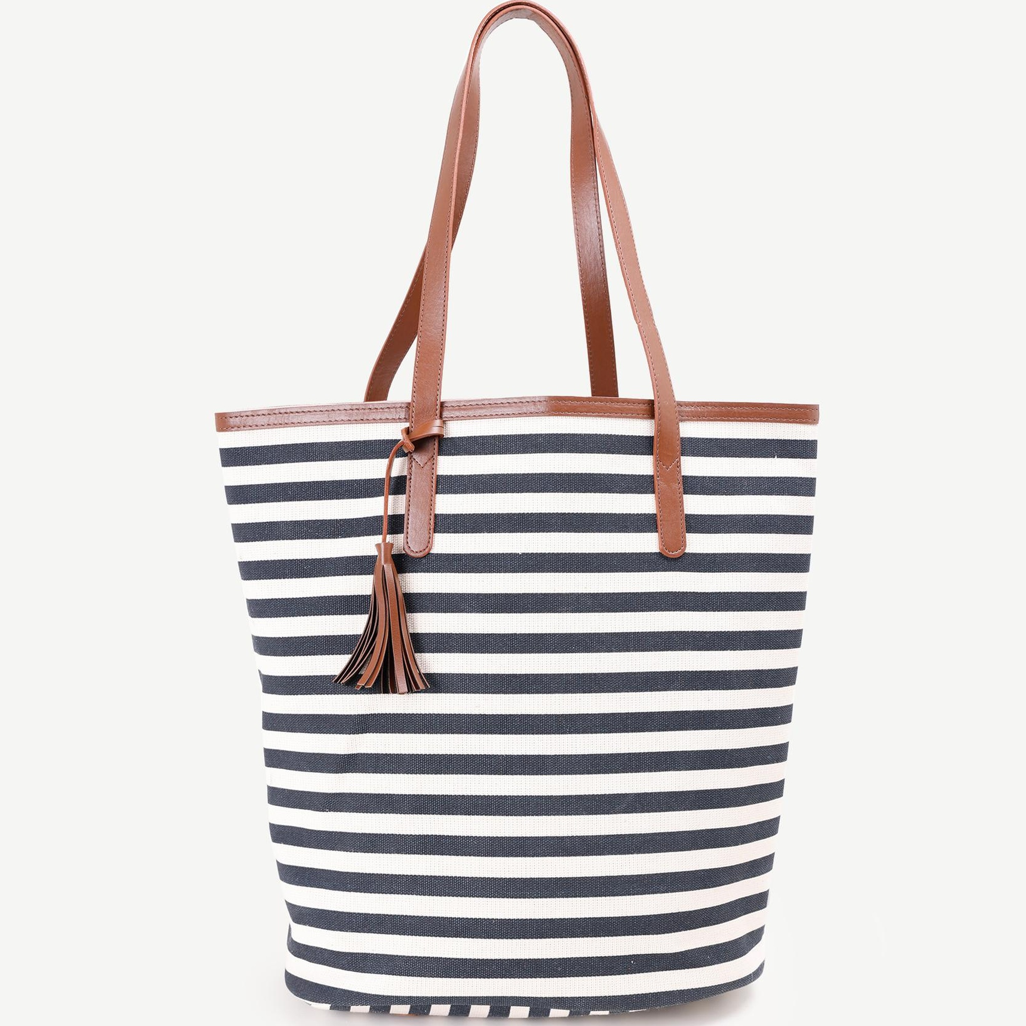 YARGICI Çizgili Canvas Omuz Çantası